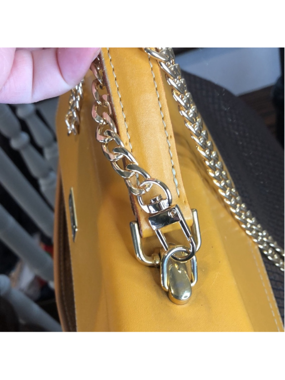 TED LAPIDUS Caramel Leather Top Handle & Monogram Embossed Crossbody Satchel - Picture 5 of 17